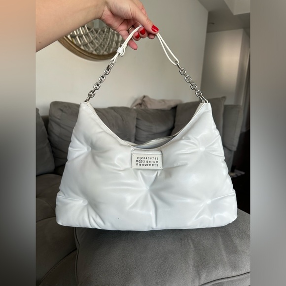 SOLD! SOLD! Maison Margiela Glam Slam Hobo Medium Bag In White Leather Unisex - Picture 11 of 15